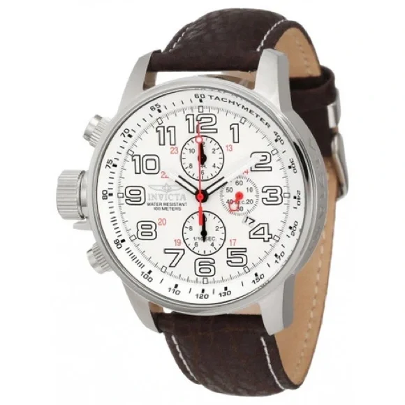 Invicta Men's Brown Leather Strap Watch